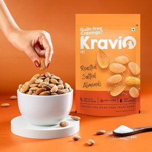 Roasted Salted Almonds (2 X 200g) | Zero Cholesterol Natural Whole California Badam Nuts & Dry Fruits | Rich in Protein, Roasted Crunchy Delicious Healthy Snacks